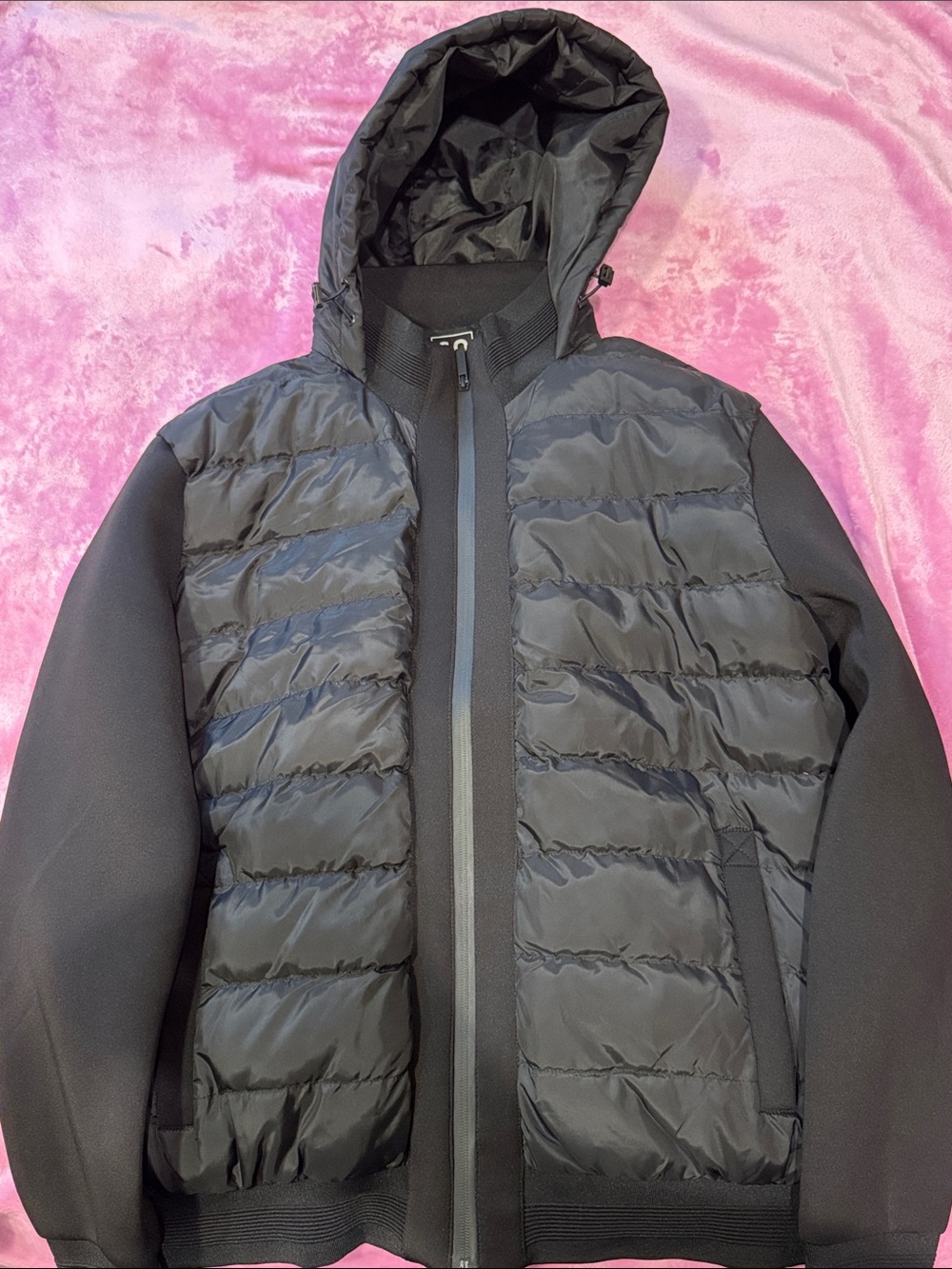 Men's Black Hooded Quilted Jacket - Sleek Lightweight Coat